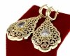sz258 Kolczyki złote pozłacane 14k wiszące 